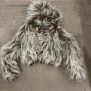 Dolls Kill Faux Fur Teddy Jacket in Taupe Beige